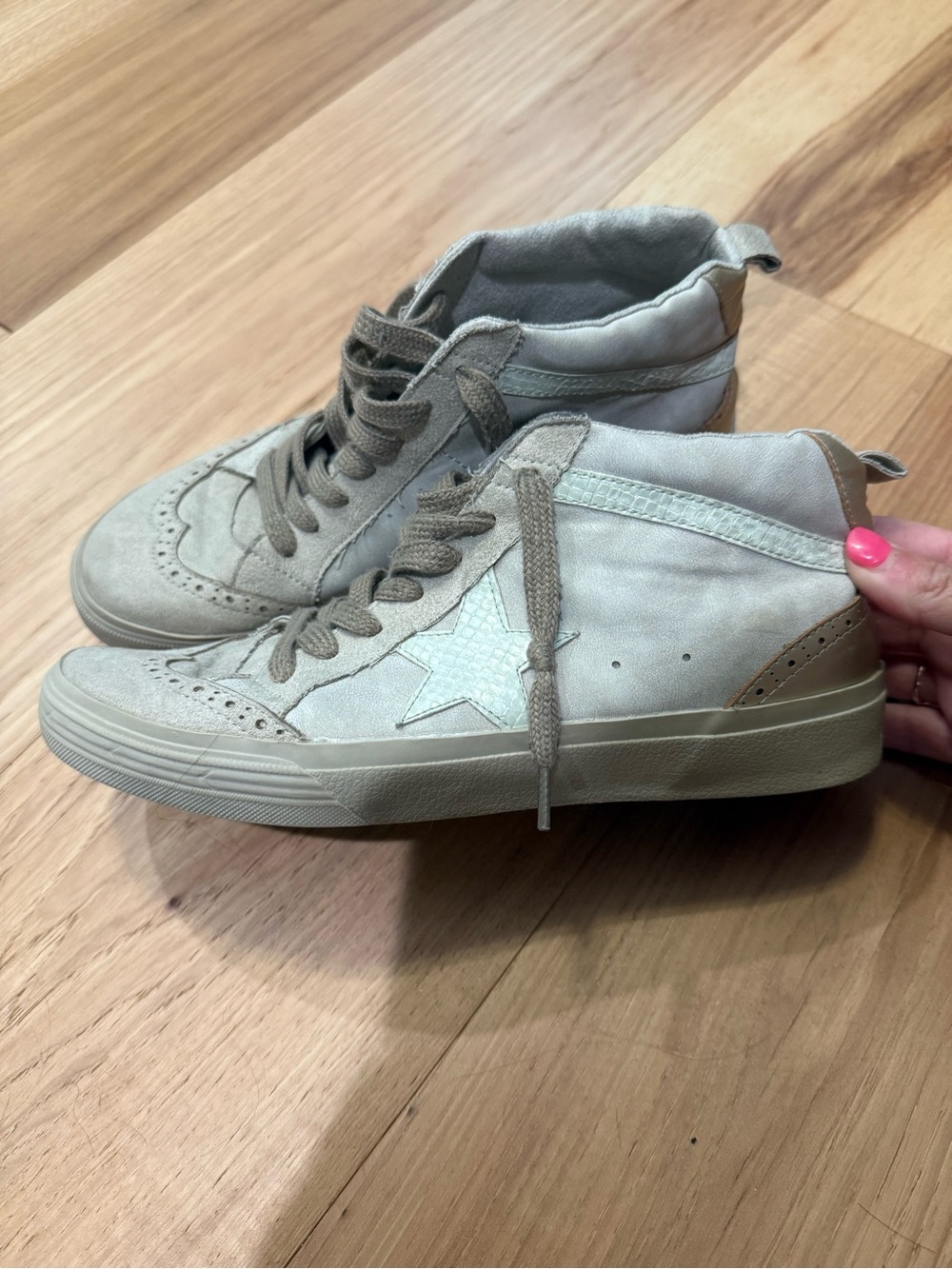 ShuShop Beige/Tan High-Top Sneakers